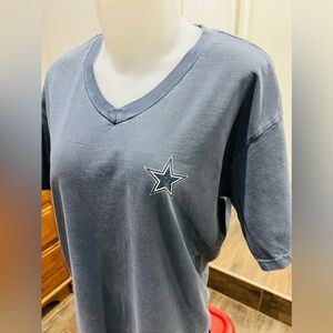 Dallas Cowboys Americas Team Alta Gracia Blue V-Neck Distressed T-shirt Women M